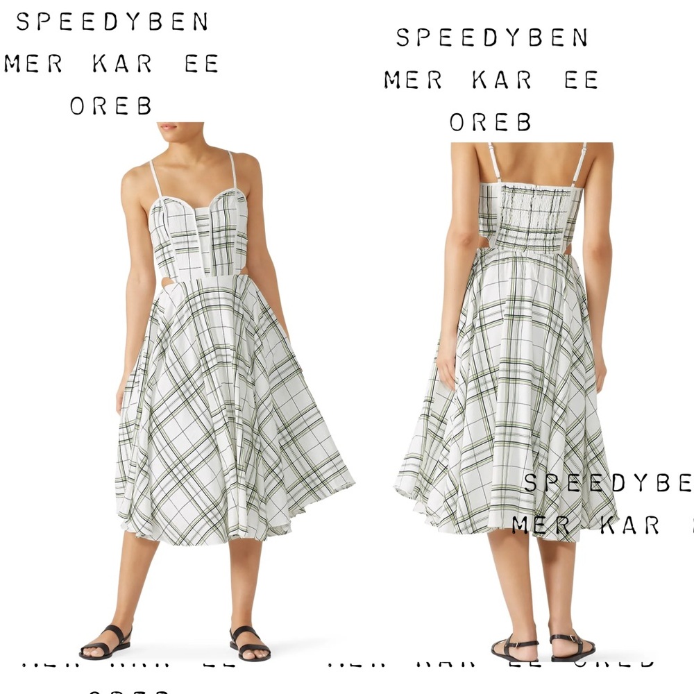 J.O.A. Los Angeles Checked Cut Out Midi Dress size Small